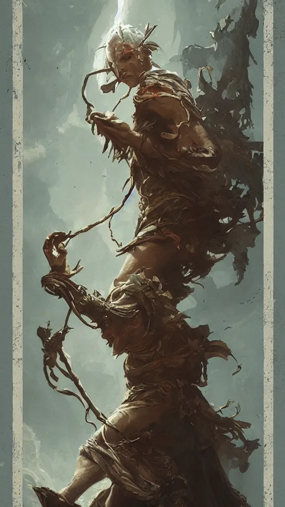 Image similar to the fool tarot card by greg rutkowski,