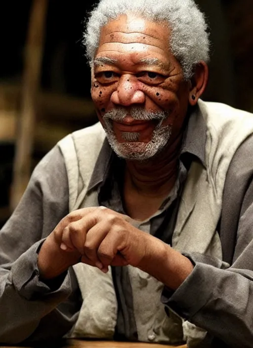 Image similar to morgan freeman, dungeons and dragons