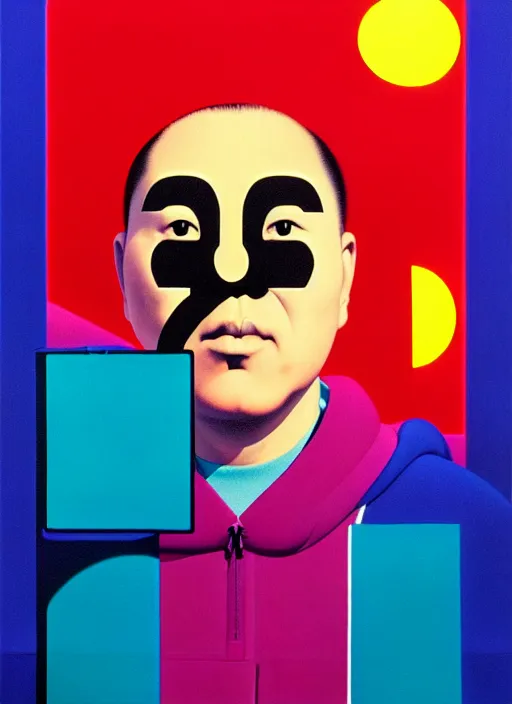 Prompt: self portrait by shusei nagaoka, kaws, david rudnick, pastell colours, airbrush on canvas, cell shaded, 8 k