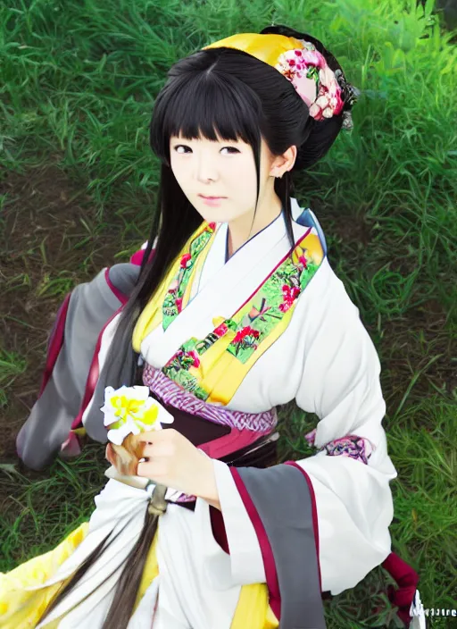 Prompt: beautiful seductive girl wearing hanfu, farm background, by kyoani in the style of shining resonance, by yuumei