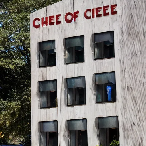 Prompt: a building that is cheese themed