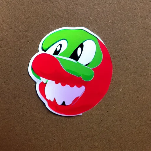 Image similar to symmetrical die cut sticker, yoshi from yoshi's island, splatter paint