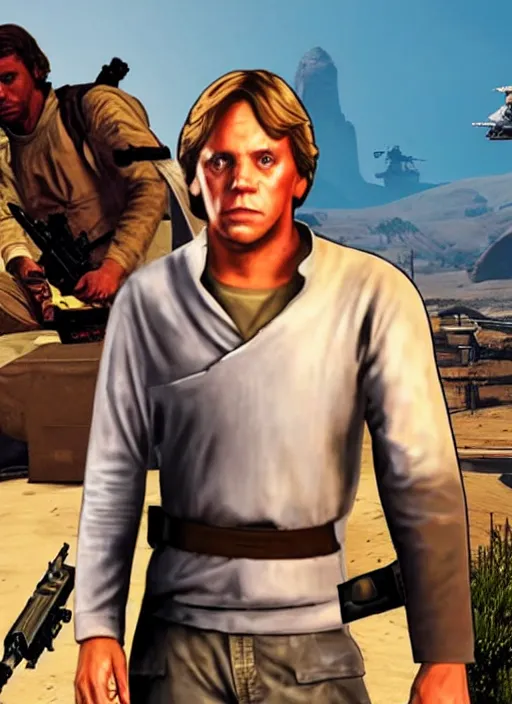 Image similar to luke skywalker in gta 5 loading screen