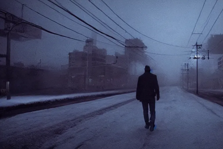 Prompt: film still shootout, cinematic, moody, gritty neon noir by emmanuel lubezki
