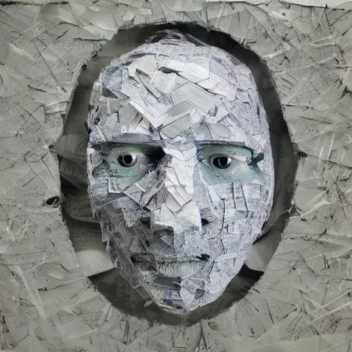 Image similar to consciousness emerging in artificial intelligence. ray tracing. papier - mache