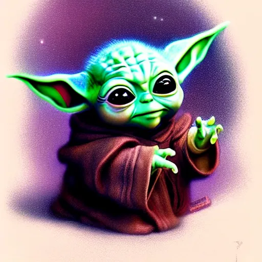 Prompt: an cosmic space lithograph of baby yoda, by stanley artgerm lau, wlop, rossdraws, james jean, andrei riabovitchev, marc simonetti, and sakimichan, tranding on artstation