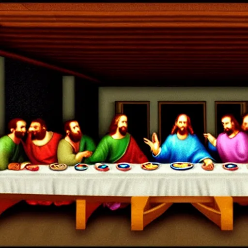 Prompt: The Last Supper N64 graphics