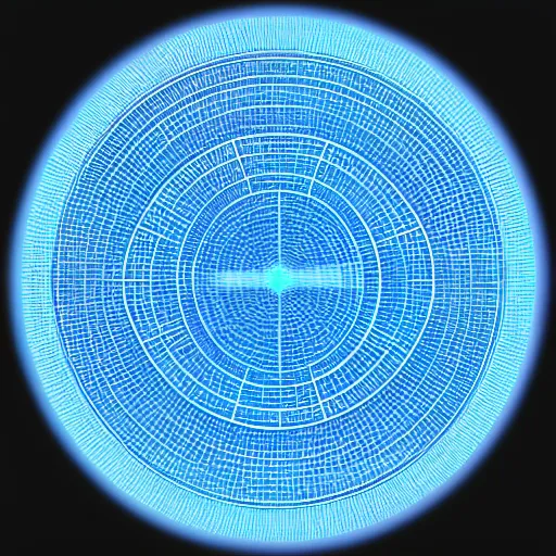 Prompt: blue circular hologram