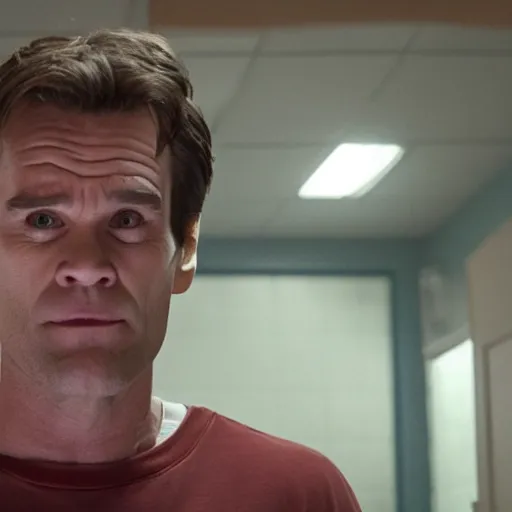 Image similar to jim carrey on stranger things, dexter morgan on stranger things, 8 k