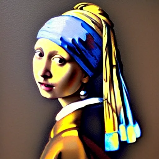 Image similar to greg manchess portrait painting of the girl with the pearl earring with the face of mona lisa, medium shot, asymmetrical, profile picture, organic painting, sunny day, matte painting, bold shapes, hard edges, street art, trending on artstation, by huang guangjian and gil elvgren and gerald brom