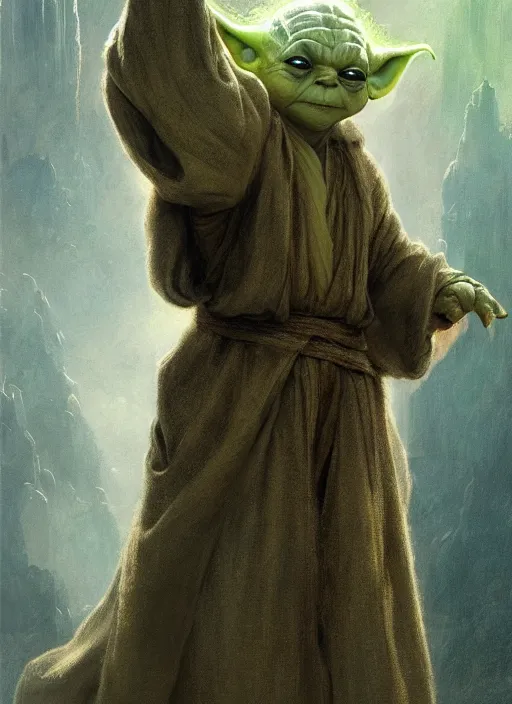 Prompt: orlando bloom as yoda, digital art by eugene de blaas and ross tran, vibrant color scheme, highly detailed, in the style of romanticism, cinematic, artstation, greg rutkowski