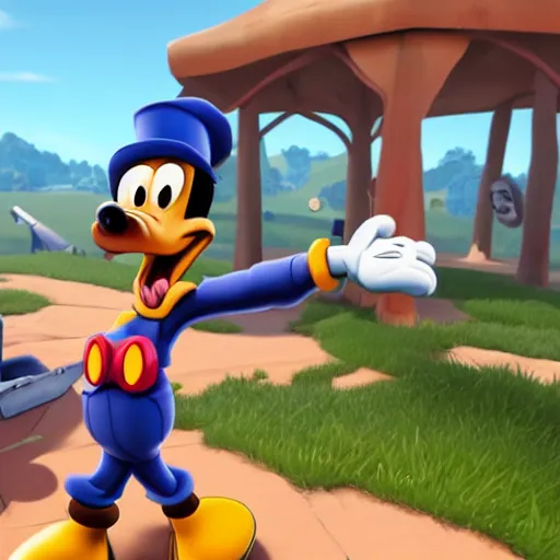 Prompt: goofy in fortnight with a shotgun