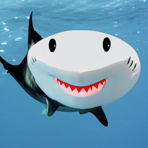 Image similar to a shark with markipliers face