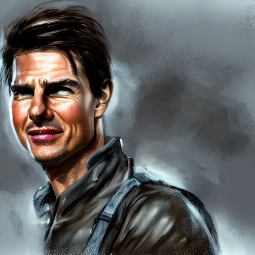 Prompt: tom Cruise farting through the sky, concept art, trending on art station