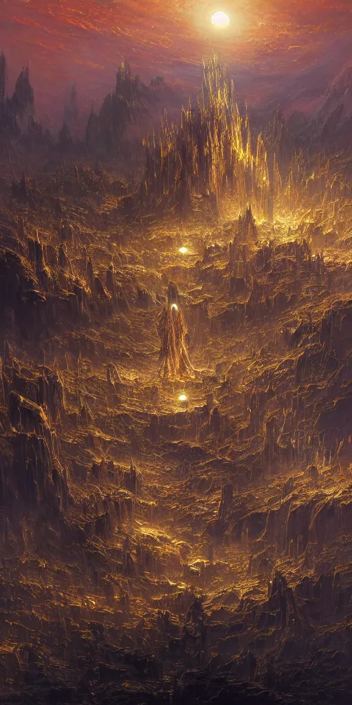 Prompt: artstation concept of an alien empire, bright colorful, gold, hyperdetailed, artstation trending, world renowned artists, worth1000.com, historic artworks society, antique renewel, cgsociety, by greg rutkowski, by Gustave Dore, Deviantart
