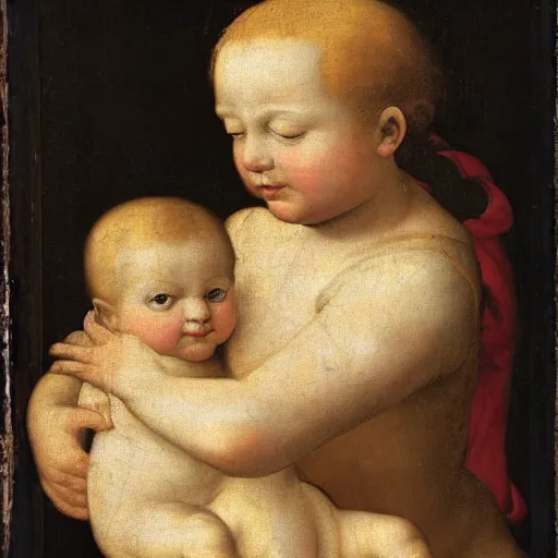 Image similar to Renaissance painting portrait of a cherub