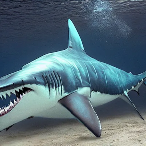 Prompt: Giant Megalodon shark , Gigalodon