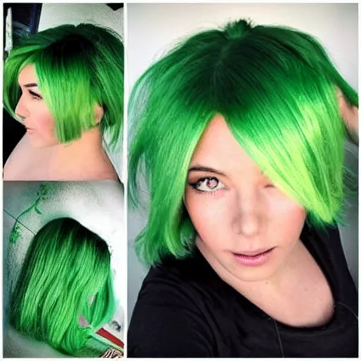 Image similar to green hair