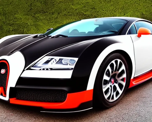 Prompt: youtube thumbnail i bought a bugatti?! shocked face, youtuber