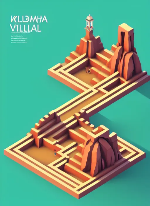 Image similar to a low poly isometric render of a kerala village in the style of monument valley, intricate, elegant, highly detailed, artstation, smooth, sharp focus, illustration, art by artgerm, octane render, aesthetic, symmetrical geometry, 8 k