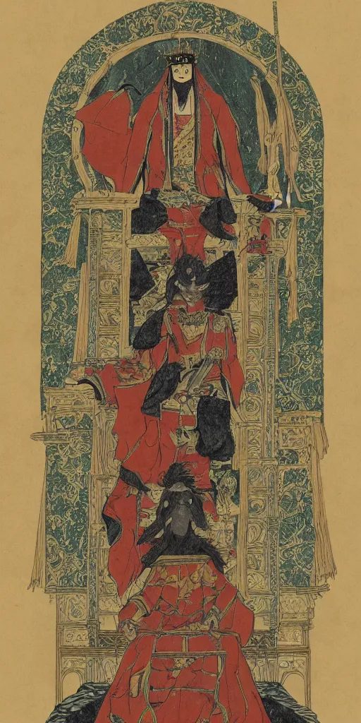 Image similar to a king on a throne drawn by Makoto Yukimura