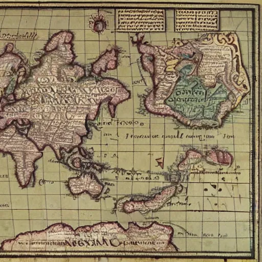 Prompt: 1 6 th century map of a portuguese empire on the planet of mars, old, colonization, age of discoveries