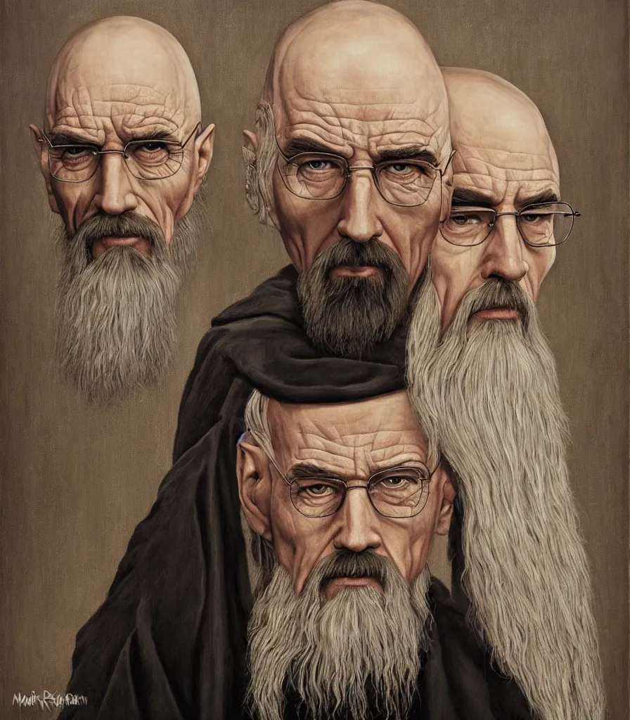 Image similar to portrait of Saruman as Walter White in Breaking Bad, lowbrow painting by Mark Ryden