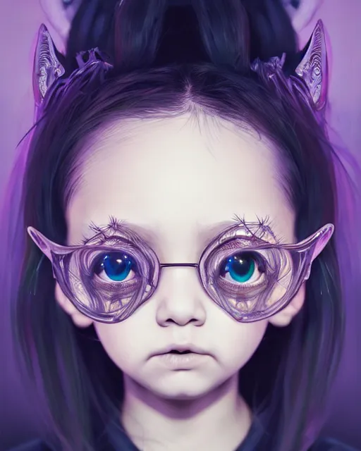 Prompt: portrait of funny cute eyes goth princess, intricate abstract. intricate artwork, by tooth wu, wlop, beeple, dan mumford. concept art, octane render, trending on artstation, greg rutkowski very coherent symmetrical artwork. cinematic, key art, hyper realism, high detail, octane render, 8 k, iridescent accents