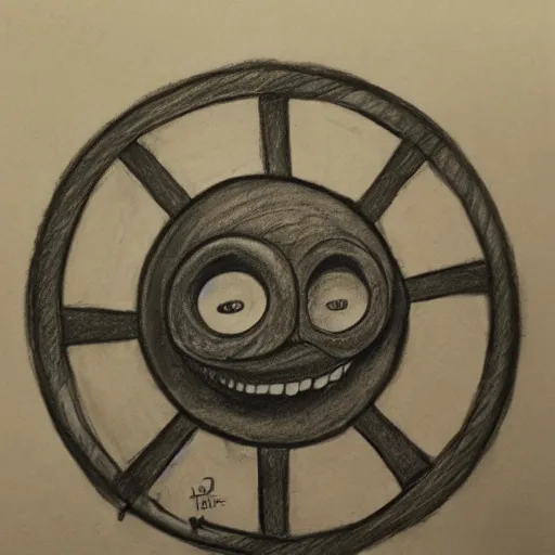 Image similar to dungeons and dragons beholder, pencil drawing.