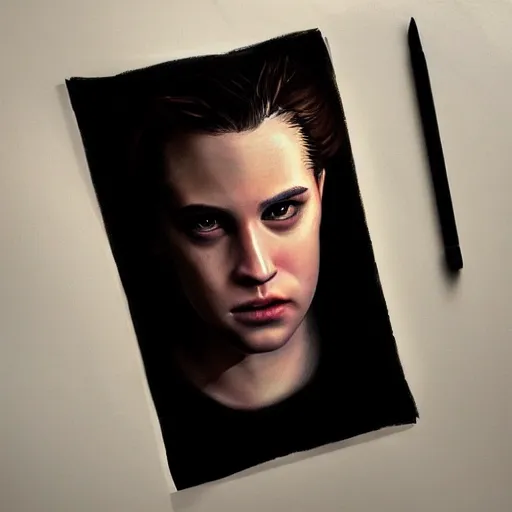 Image similar to Twilight, Stranger Things, Edward, Bella, photorealistic, dramatic lighting, soft, sharp focus, highly detailed, digital painting