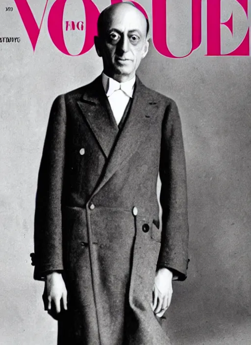 Prompt: Arnold Schoenberg on the cover of Vogue