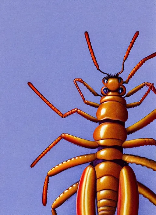 Prompt: beautiful matte airbrush portrait of scolopendra white a lot legs on a white background, 8 0's airbrush aesthetic, art by pater sato