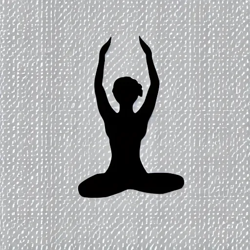 Image similar to black and white corporate logo female silhouette yoga pose