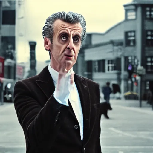 Image similar to still of the twelfth doctor in a martin scorsese movie, 8 0 mm film