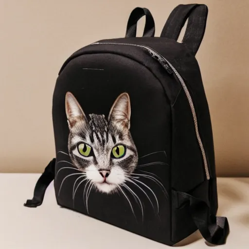 Prompt: a backpack inspired by a cat