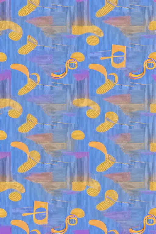 Image similar to seamless 2 d pattern of abstract musical instruments, highly detailed, designed by henri matisse, graphic design, 8 k, 4 k