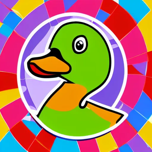 Image similar to portrait of a duck, sticker, highly detailed, colorful, illustration, smooth and clean vector curves, no jagged lines, vector art, smooth