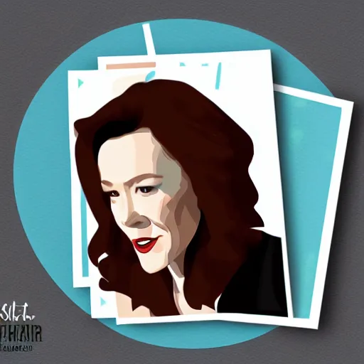 Prompt: schitts creek catherine o'hara as moira, sticker - art, svg vector, adobe - illustrator