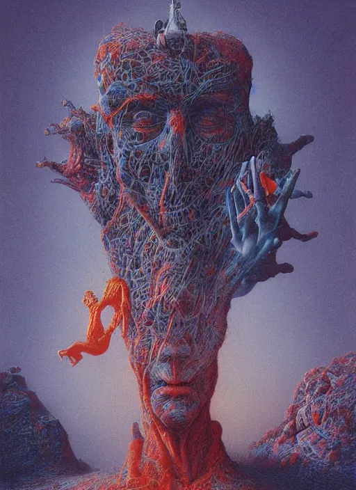 Image similar to alex jones by lisa frank and zdzislaw beksinski