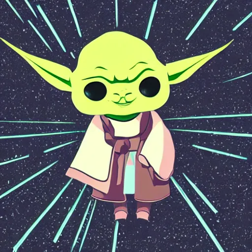 Prompt: kawaii manga yoda, vector style