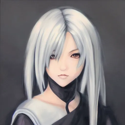 Image similar to realistic painting of 2B