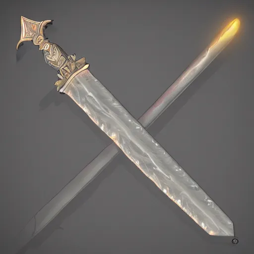 Image similar to magical glowing sword, artefact, no people, xianxia, trending on artstation