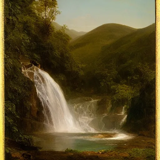 Prompt: waterfalls by frederic edwin church