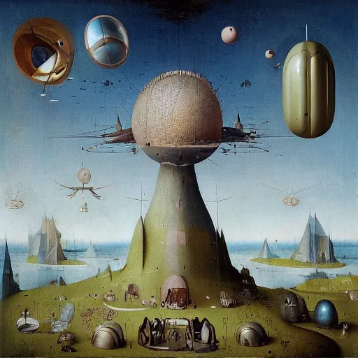 Image similar to “utopia, afrofuturism by hieronymus bosch and beeple”