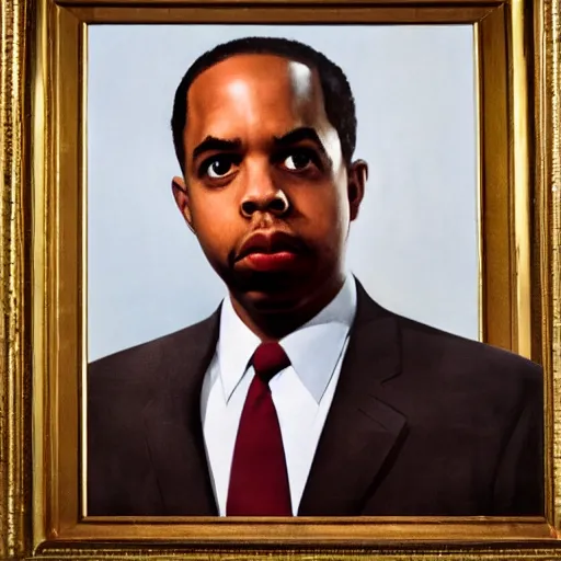 Prompt: Official Portrait of the United States President, 1962. Earl Sweatshirt Photography taken by Bo Bartlett