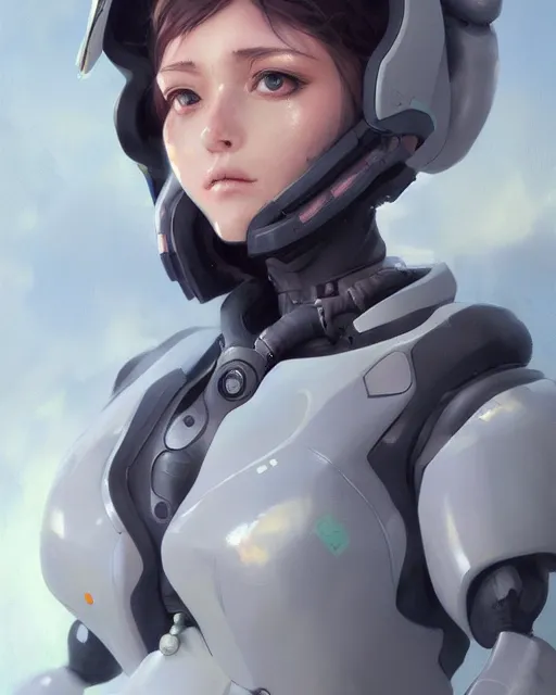 Image similar to Hyper realistic painting of a beautiful girl in an EVA plugsuit, hyper detailed, anime, by greg rutkowski, trending on artstation