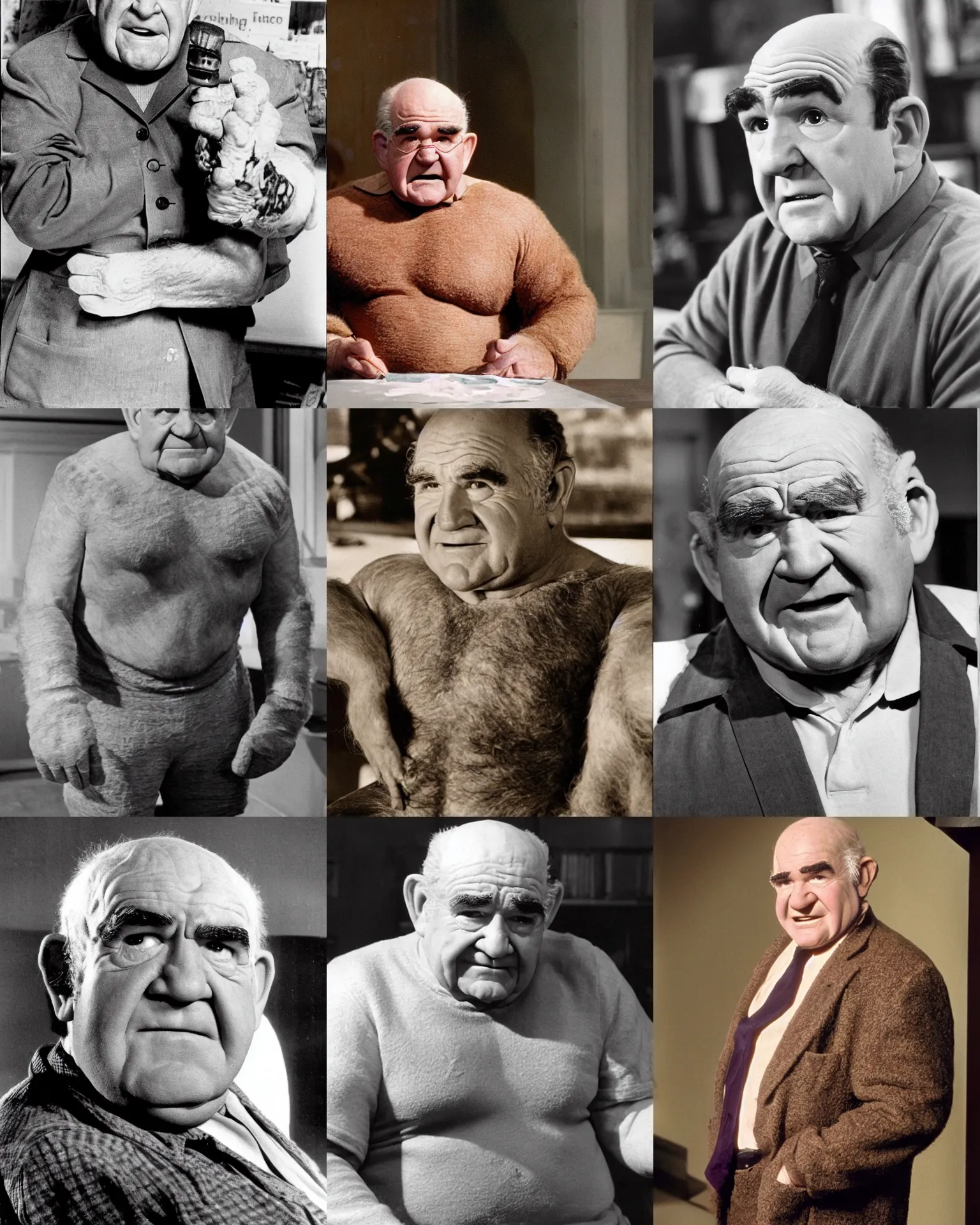 Prompt: Young Ed Asner starring as Ben Grimm, The Thing from The Fantastic Four Movie, Color, Modern
