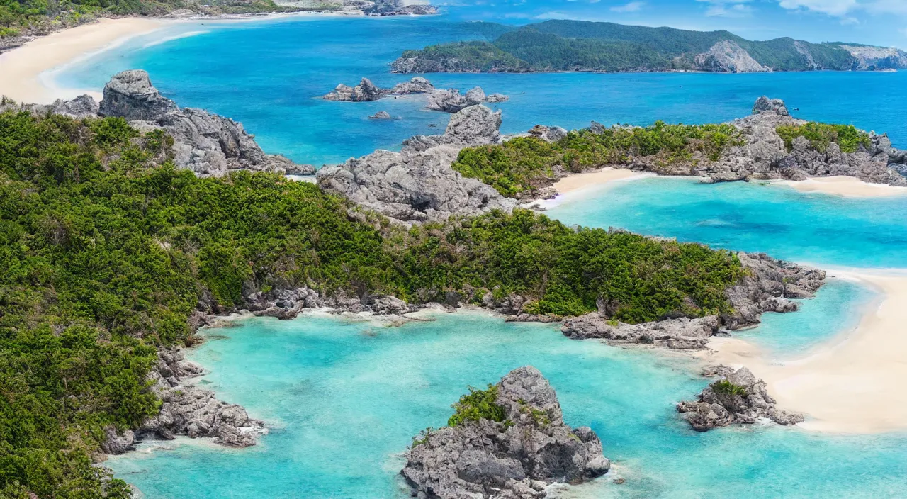 Prompt: majestic island beach landscape, high definition, high detail, 8k, photorealistic,