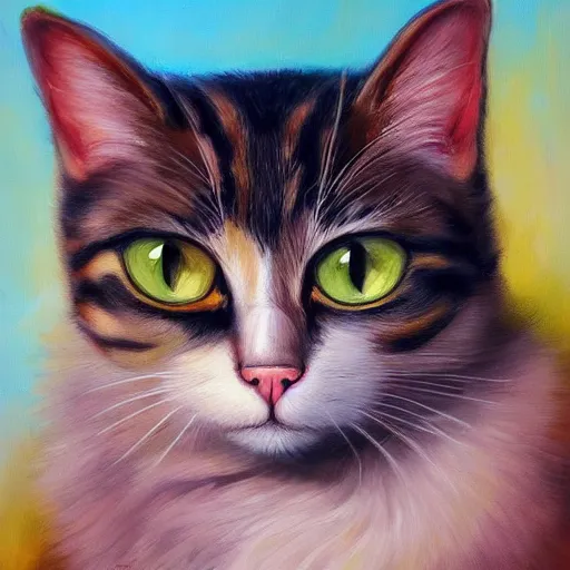 Prompt: painting of a cat by lilia alvarado, 8 k, trending on artstation