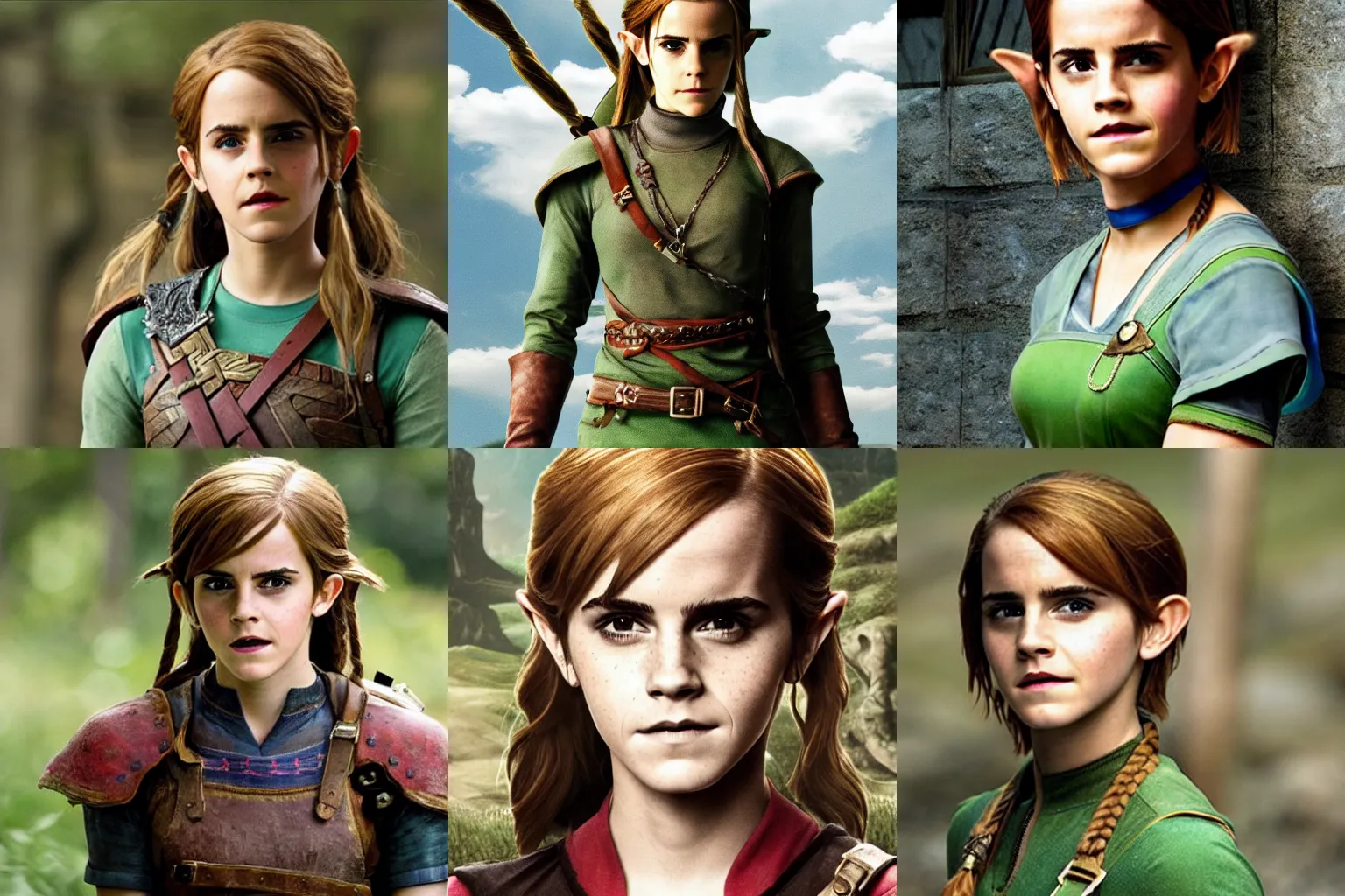 Prompt: Emma Watson as Link in The Legend of Zelda